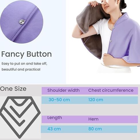 Warm Shoulder Shawl Cape Elderly Protective Soft Neck Heat Wrap Shoulder Warming Pad Thickened Wheelchair Care Shawl Blanket in Saudi Arabia