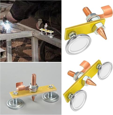 2 Pack Welder Magnetic Ground Clamp Magnetic Welding Support Ground Clamp Earth Clip Magnetism Suction Head for ARC MIG Welder Flux Core Welders Rods Stick Welder Portable Welding Machine in Saudi Arabia