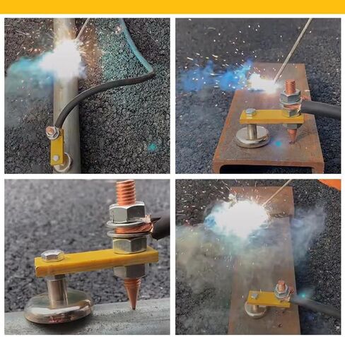 2 Pack Welder Magnetic Ground Clamp Magnetic Welding Support Ground Clamp Earth Clip Magnetism Suction Head for ARC MIG Welder Flux Core Welders Rods Stick Welder Portable Welding Machine in Saudi Arabia