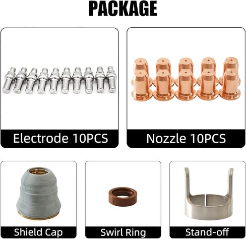 23pcs IPT-60 PT-60 IPT-40 PT40 Plasma Cutting Torch Tip 1.0mm 0.039'' Electrode Shield Cap Stand Off Swirl Ring in Saudi Arabia
