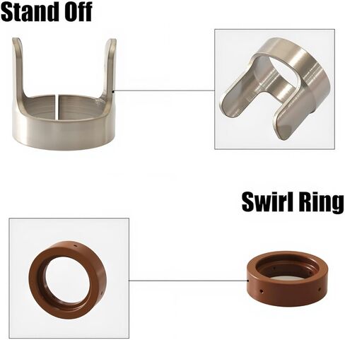 23pcs IPT-60 PT-60 IPT-40 PT40 Plasma Cutting Torch Tip 1.0mm 0.039'' Electrode Shield Cap Stand Off Swirl Ring in Saudi Arabia