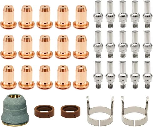 23pcs IPT-60 PT-60 IPT-40 PT40 Plasma Cutting Torch Tip 1.0mm 0.039'' Electrode Shield Cap Stand Off Swirl Ring in Saudi Arabia