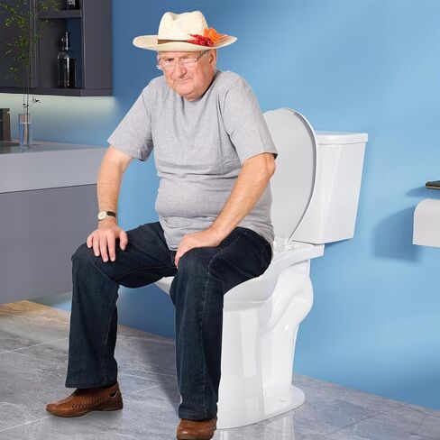 Simple Projet Tall Toilets for Seniors 21 inch Extra High Toilets, Comfort Bowl Heigh 21", Seat Height 22", Two-Piece Toilet 1.28GPF Powerful, 12 Inch Rough-in, White Color, for Bathroom in Saudi Arabia