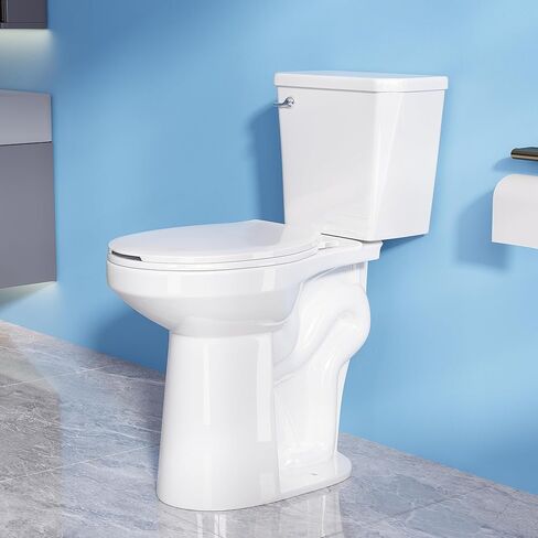 Simple Projet Tall Toilets for Seniors 21 inch Extra High Toilets, Comfort Bowl Heigh 21", Seat Height 22", Two-Piece Toilet 1.28GPF Powerful, 12 Inch Rough-in, White Color, for Bathroom in Saudi Arabia