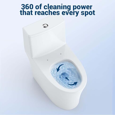 One Piece Elongated Toilet with Top Dual Flush and V Shape Soft Close Seat, Modern Bathroom Toilet for Home and Guest Use in Saudi Arabia