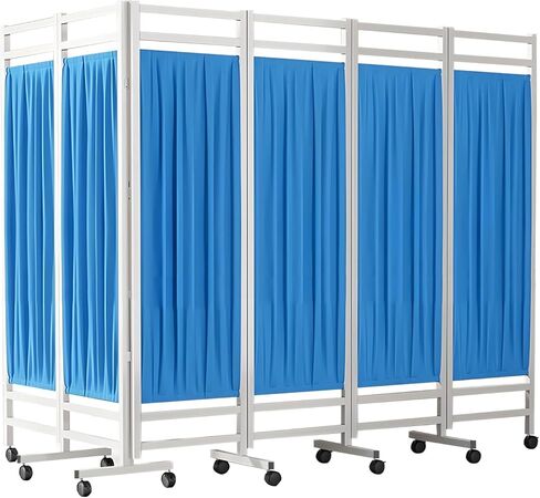 Portable Folding Room Divider - 6 ft Tall Freestanding Medical Privacy Screen, 6 Panel Fabric Partition for Offices, Studios & Home Use (Blue) in Saudi Arabia