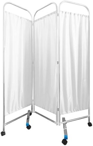 Portable Mobile Room Divider with Lockable Wheels, 3-Panel Folding Privacy Screen for Clinics, Salons, Hospitals, and Offices – Durable Steel Frame, White Finish, 0.019" & 0.027" Thickness in Saudi Arabia