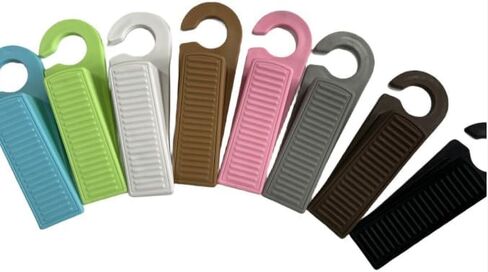 1PC Door Stopper Hook No-Drill Anti-Slam Design Easy Install for Living Room Bedroom Office Door Hold Collision Prevention, Black in Saudi Arabia