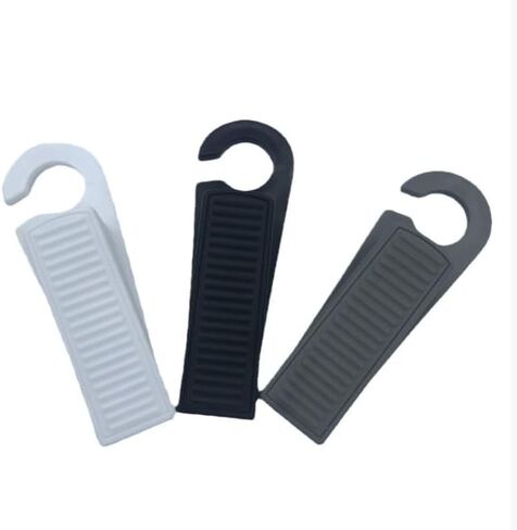 1PC Door Stopper Hook No-Drill Anti-Slam Design Easy Install for Living Room Bedroom Office Door Hold Collision Prevention, Black in Saudi Arabia