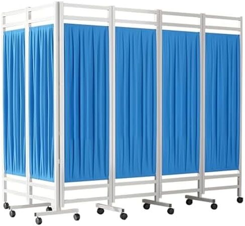 Compact 4-Panel Medical Privacy Screen - Waterproof Nylon Fabric, Sturdy & Foldable with Silent Wheels - Ideal for Hospitals, Clinics & Nursing Homes in Saudi Arabia