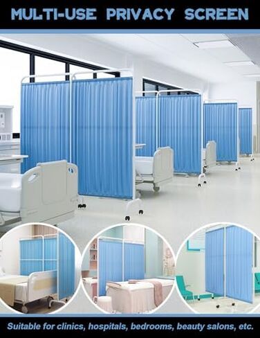 6FT Mobile Medical Privacy Screen - Folding 1-6 Panel Room Divider with Wheels, Portable Partition for Clinics, Beauty Salons, Offices - Stylish Pink Design in Saudi Arabia