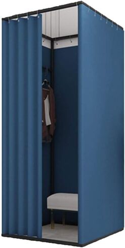 Movable Square Dressing Room with Blackout Curtains and hooksSuitable for Fitting Rooms,officesandshopping malls Dressing Room(Blue,100X100X200CM) in Saudi Arabia