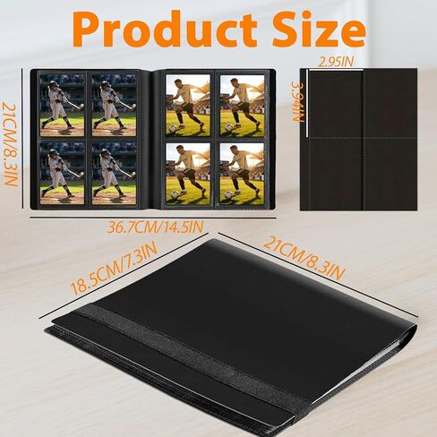 YOJO Card Binder, Trading Card Binder, 4 Pocket 20 Pages 160 Cards, Sports Card Binder, Side-Loading Card Album for MTG TCG, Game Cards, Sport Cards, Baseball Football Basketball Cards in Saudi Arabia