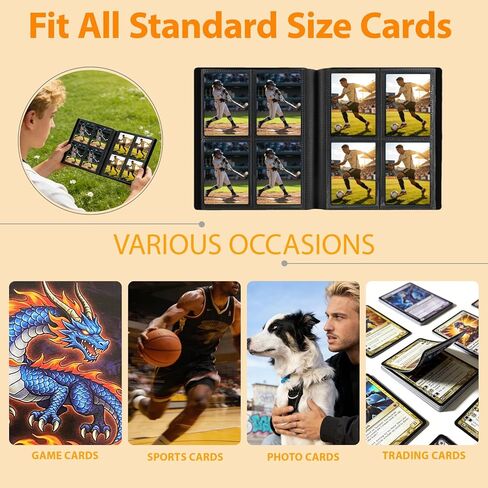 YOJO Card Binder, Trading Card Binder, 4 Pocket 20 Pages 160 Cards, Sports Card Binder, Side-Loading Card Album for MTG TCG, Game Cards, Sport Cards, Baseball Football Basketball Cards in Saudi Arabia