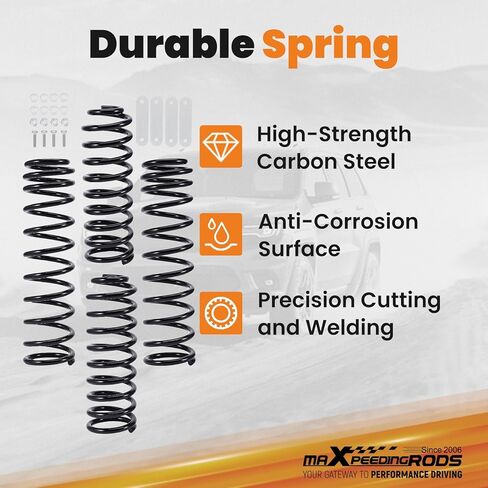 مجموعة رفع التعليق maxpeedingrods 2.5 بوصة مع صدمات لسيارة جيب رانجلر JK غير المحدودة 2WD 4WD 2007-2018 نوابض لولبية أمامية خلفية وأقواس نقل خط الفرامل in Saudi Arabia