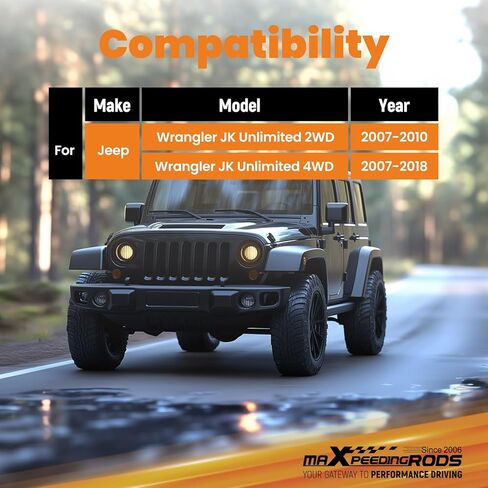 مجموعة رفع التعليق maxpeedingrods 2.5 بوصة مع صدمات لسيارة جيب رانجلر JK غير المحدودة 2WD 4WD 2007-2018 نوابض لولبية أمامية خلفية وأقواس نقل خط الفرامل in Saudi Arabia