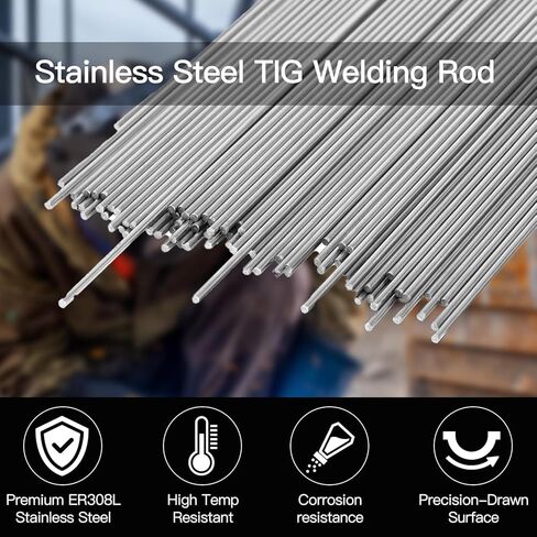 Upgraded Stainless Steel TIG Welding Rods ER308L,1/16" x 16" TIG Filler Rod, 1 LB Stainless Steel Welding Wire, Low Splatter & Corrosion Resistant TIG Welding Accessories (1/16" x 16") in Saudi Arabia