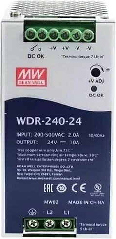 WDR-240-24 240 واط مخرج واحد مصدر طاقة السكك الحديدية الصناعية DIN WDR-240 24V 10A in Kuwait