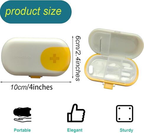 Travel Pill Organizer, Compact Daily Medication Case, Lightweight Portable Design in Saudi Arabia