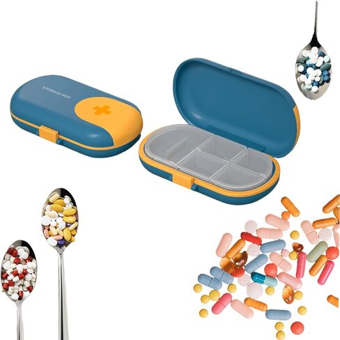 Travel Pill Organizer, Compact Daily Medication Case, Lightweight Portable Design in Saudi Arabia