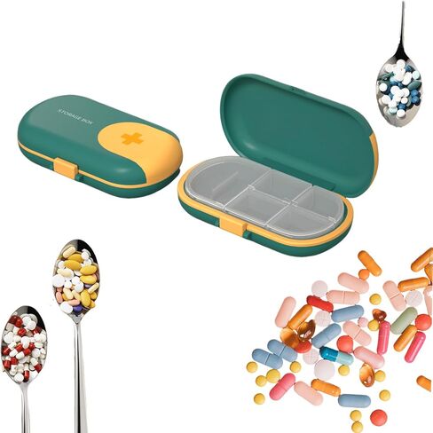 Travel Pill Organizer, Compact Daily Medication Case, Lightweight Portable Design in Saudi Arabia
