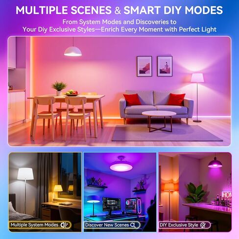 مصابيح إضاءة ذكية من Auxmir مع جهاز تحكم عن بعد، مصابيح LED ملونة RGB+CCT تعمل مع Alexa وGoogle Home، لمبة إضاءة متعددة المشاهد ومزامنة الموسيقى، A19 9W 800LM، WiFi Bluetooth 2.4 جيجا هرتز لا يتطلب محورًا، عبوتان in Kuwait