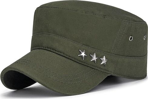Cadet Army Cap Military Style Vintage Flat Top Hat for Men in Saudi Arabia