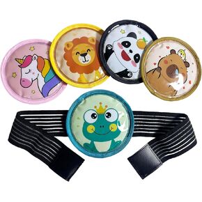 5-Pack Reusable Hot and Cold Gel Packs with 2 Adjustable Hold-On Straps| Flexible Comfort for Forehead, Knee, Wrist | Soothing Gel Pack for Kids & ADU LTS in Saudi Arabia