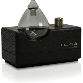 Black Obsidian Waterless Essential Oil Diffuser with Real Wood Base for Aromatherapy, Modern Smoky Glass Oil Diffuser, Cordless Portable Scent Diffuser Machine for Office Men Large Room, 2026 Model in Saudi Arabia