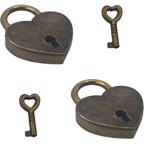 2PCS Silver Heart Shaped Padlock with Keys, 38×30×7mm Zinc Alloy Mini Lock, Small Decorative Love Padlocks for Jewelry Box Diary Book Storage Box Handbag Cabinet in Kuwait