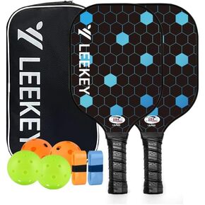 LEEKEY Pickleball Paddles Set of 2 - USAPA Approved Fiberglass Pickleball Racket, Racquet Made of Polypropylene Honeycomb Core,Lightweight Design Pickleball Paddles for Men Women Beginners in Saudi Arabia