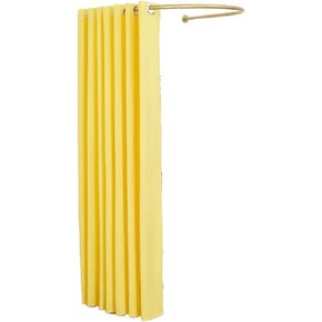 U-Shaped Wall Mounted Fitting Room with Privacy Curtain, Mobile Changing Screen Partition for Clothing Stores Dressing Room(Yellow,90 * 90cm) in Saudi Arabia