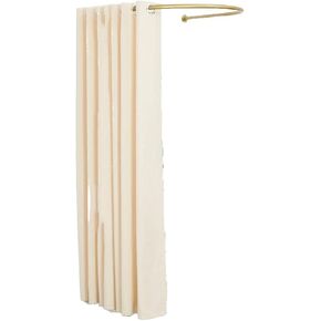 Wall Mounted U-Shaped Fitting Room with Privacy Curtain, Mobile Changing Screen for Clothing Stores Dressing Room(White,90 * 90cm) in Saudi Arabia