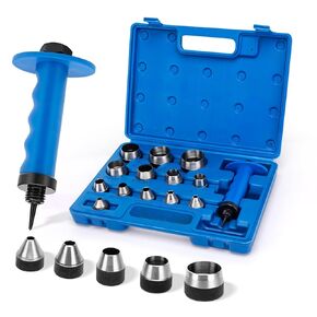 Hollow Punch Set with Pin Point Punch Shaft, Hollow Punch Kit for Gasket, Rubber Hollow Hole Punch Set, Leather Punches Tools, Hole Cutter Set 3/16 to 1-3/8in in Kuwait