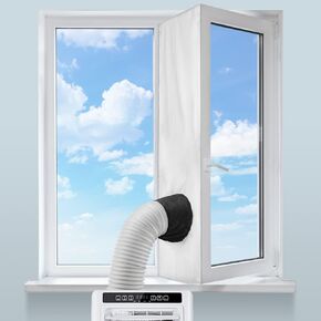 Portable Air Conditioner Window Kit with 5.9" Counter Clockwise Exhaust Hose，AC Window Vent Kit, Adjustable Vertical/Horizontal Sliding Window Kit Plates for AC Unit with 59 Inch Exhaust Hose in Saudi Arabia