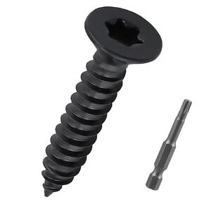 #8 x 1 (100 Pack) Torx Flat Head Sheet Metal Screws Black, Stainless Steel 304 (18-8), Countersunk Head Self Tapping Screws for Wood & Metal, Includes Bit in Kuwait