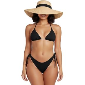 Adjustable Triangle Bikini Set for Women, Side Tie Two Piece Swimsuit, Halter String Bikini with Removable Padded Cups in Saudi Arabia