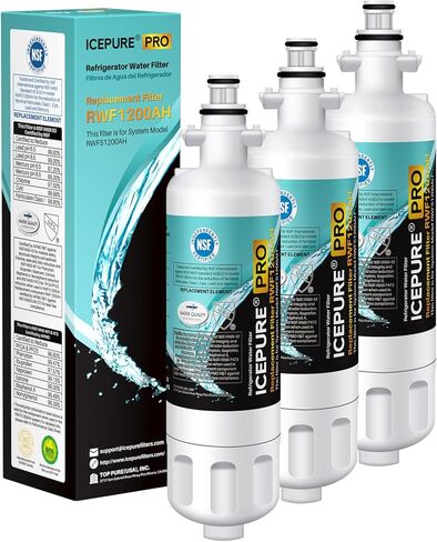 ICEPURE PRO ADQ36006101 NSF401&473&53&42 بديل معتمد لـ LG LT700P Kenmore Elite 46-9690 ADQ36006102 HDX FML-3 LT700PC LFX28968ST LFXS29626S RWF1052 RWF1200A فلتر مياه الثلاجة 3 عبوات in Kuwait