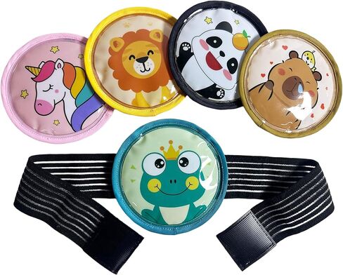 5-Pack Reusable Hot and Cold Gel Packs with 2 Adjustable Hold-On Straps| Flexible Comfort for Forehead, Knee, Wrist | Soothing Gel Pack for Kids & ADU LTS in Saudi Arabia