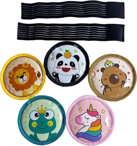 5-Pack Reusable Hot and Cold Gel Packs with 2 Adjustable Hold-On Straps| Flexible Comfort for Forehead, Knee, Wrist | Soothing Gel Pack for Kids & ADU LTS in Saudi Arabia