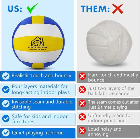 Soft Indoor Volleyballs for Practicing Inside House and Yard Safe and Silent Volleyball for Girls Kids Youth Beginners Training Skills Practice Birthday Easter Gifts in Saudi Arabia