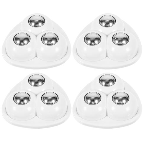 Healifty 4pcs Adhesive Swivel Ball Casters Mini Appliance Wheels for Kitchen Storage Boxes, Smooth 3-Ball White Steel Bearings, Self-Adhesive Furniture Caster Wheels for Moving Small in Saudi Arabia