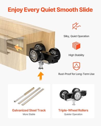 VEVOR Pocket Door Frame Kit, for 24-30 in Wide 80 in High Door, Pocket Door Kit with Two-Way Soft Close Mechanism, Slide Smoothly Quietly, Easy to Install, Wood and Galvanized Steel, for Living Room in Saudi Arabia