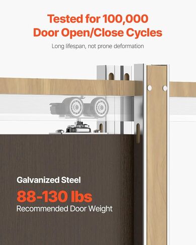 VEVOR Pocket Door Frame Kit, for 24-30 in Wide 80 in High Door, Pocket Door Kit with Two-Way Soft Close Mechanism, Slide Smoothly Quietly, Easy to Install, Wood and Galvanized Steel, for Living Room in Saudi Arabia
