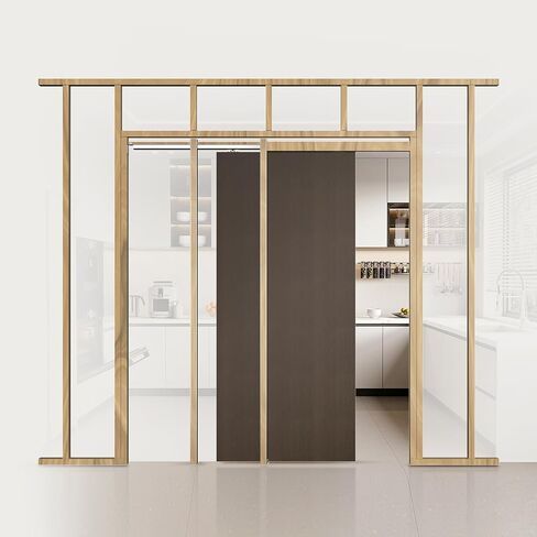 VEVOR Pocket Door Frame Kit, for 24-30 in Wide 80 in High Door, Pocket Door Kit with Two-Way Soft Close Mechanism, Slide Smoothly Quietly, Easy to Install, Wood and Galvanized Steel, for Living Room in Saudi Arabia