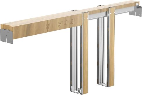 VEVOR Pocket Door Frame Kit, for 24-30 in Wide 80 in High Door, Pocket Door Kit with Two-Way Soft Close Mechanism, Slide Smoothly Quietly, Easy to Install, Wood and Galvanized Steel, for Living Room in Saudi Arabia