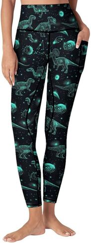 Leggings with 2 Pockets for Women High Waist Tummy Control Workout Running Yoga Pants in Saudi Arabia