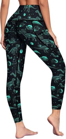 Leggings with 2 Pockets for Women High Waist Tummy Control Workout Running Yoga Pants in Saudi Arabia