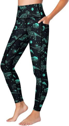 Leggings with 2 Pockets for Women High Waist Tummy Control Workout Running Yoga Pants in Saudi Arabia