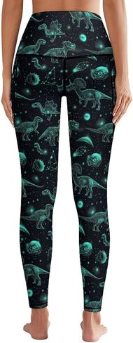 Leggings with 2 Pockets for Women High Waist Tummy Control Workout Running Yoga Pants in Saudi Arabia